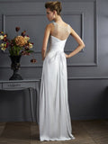 A-Line/Princess Straps Sleeveless Beading Long Silk like Satin Dresses TPP0002697