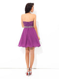 A-Line/Princess Sweetheart Beading Sleeveless Short Chiffon Cocktail Dresses TPP0008826