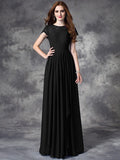 A-line/Princess Bateau Lace Sleeveless Long Chiffon Bridesmaid Dresses TPP0005036