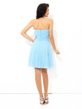 A-Line/Princess Sweetheart Beading Sleeveless Short Chiffon Cocktail Dresses TPP0008586