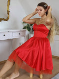 A-Line/Princess Satin Sleeveless Ruffles Sweetheart Short/Mini Homecoming Dresses TPP0004650