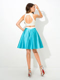 A-Line/Princess Jersey Beading Sleeveless Short Satin Two Piece Dresses TPP0003723