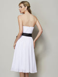 A-Line/Princess Strapless Sleeveless Sash/Ribbon/Belt Short Chiffon Bridesmaid Dresses TPP0005101