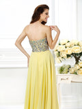 A-Line/Princess Strapless Beading Sleeveless Long Chiffon Dresses TPP0004567