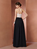 A-Line/Princess Scoop Sleeveless Beading Long Chiffon Dresses TPP0004025