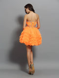 A-Line/Princess Sweetheart Ruffles Sleeveless Short Satin Cocktail Dresses TPP0009036