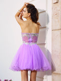 A-Line/Princess Sweetheart Beading Applique Sleeveless Short Organza Cocktail Dresses TPP0009001