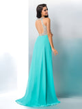 A-Line/Princess Scoop Beading Sleeveless Long Chiffon Dresses TPP0002837