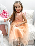 A-Line/Princess Tulle Bowknot Scoop Sleeveless Tea-Length Flower Girl Dresses TPP0007500