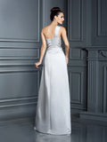 A-Line/Princess One-Shoulder Sleeveless Long Satin Dresses TPP0003885