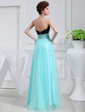 A-Line/Princess Beading Sweetheart Sleeveless Elastic Woven Satin Dresses TPP0004306