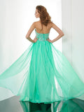 A-Line/Princess Halter Sleeveless Beading Applique Long Chiffon Dresses TPP0003457