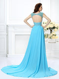 A-Line/Princess Scoop Beading Sleeveless Long Chiffon Dresses TPP0004350