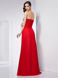 A-Line/Princess Sleeveless Strapless Beading Long Chiffon Dresses TPP0003901