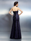 Trumpet/Mermaid Sweetheart Lace Sleeveless Long Satin Dresses TPP0004158