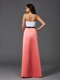 A-Line/Princess Strapless Sleeveless Long Satin Bridesmaid Dresses TPP0005809