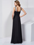 A-Line/Princess Scoop Sleeveless Beading Long Chiffon Dresses TPP0004316