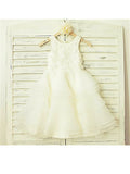 A-line/Princess Scoop Sleeveless Lace Tea-Length Tulle Flower Girl Dresses TPP0007721