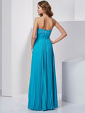 A-Line/Princess Sleeveless Sweetheart Long Beading Chiffon Dresses TPP0003970