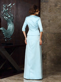 Sheath/Column Strapless Sleeveless Long Satin Mother of the Bride Dresses TPP0007363