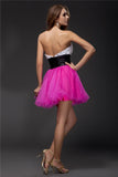 A-Line/Princess Sweetheart Beading Sash Sleeveless Short Organza Elastic Woven Satin Cocktail Dresses TPP0008953