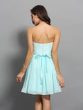 A-Line/Princess Sweetheart Beading Sleeveless Short Chiffon Cocktail Dresses TPP0008897