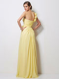 A-Line/Princess One-Shoulder Sleeveless Beading Long Chiffon Dresses TPP0004317