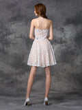 A-line/Princess Sweetheart Lace Sleeveless Short Lace Cocktail Dresses TPP0008696