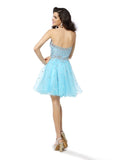 A-Line/Princess Sweetheart Ruffles Sleeveless Short Organza Cocktail Dresses TPP0008860