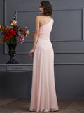 A-Line/Princess One-Shoulder Sleeveless Long Beading Chiffon Dresses TPP0002948