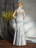 Sheath/Column Sweetheart Applique Sleeveless Long Satin Mother of the Bride Dresses TPP0007079