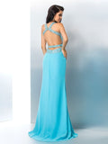 A-Line/Princess Straps Beading Sleeveless Long Chiffon Dresses TPP0002744