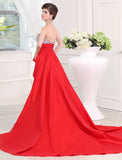 A-Line/Princess Beading Sweetheart Sleeveless High Low Taffeta Dresses TPP0004390