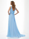 A-Line/Princess Sleeveless Beading Sweetheart Long Chiffon Dresses TPP0002964