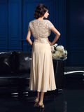 A-Line/Princess Square Applique Sleeveless Short Chiffon Mother of the Bride Dresses TPP0007279