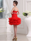 A-Line/Princess Beading Sweetheart Sleeveless Short Organza Cocktail Dresses TPP0008971