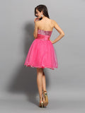 A-Line/Princess Sweetheart Ruffles Sleeveless Short Net Cocktail Dresses TPP0008996