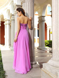 A-Line/Princess Strapless Beading Sleeveless High Low Chiffon Cocktail Dresses TPP0008834