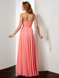 A-Line/Princess Sleeveless Sweetheart Pleats Long Chiffon Dresses TPP0002441