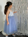 A-Line/Princess Tulle Lace Scoop Sleeveless Knee-Length Flower Girl Dresses TPP0007465