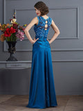 A-Line/Princess V-neck Sleeveless Beading Long Taffeta Mother of the Bride Dresses TPP0007375