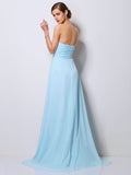 A-Line/Princess One-Shoulder Sleeveless Beading Long Chiffon Dresses TPP0004310