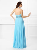 A-Line/Princess Halter Rhinestone Sleeveless Long Chiffon Dresses TPP0004209