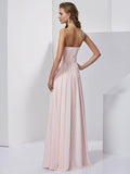 A-Line/Princess Strapless Sleeveless Long Chiffon Dresses TPP0003725