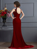 A-Line/Princess High Neck Sleeveless Beading Long Dresses TPP0002313