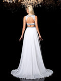 A-Line/Princess Jewel Beading Sleeveless Long Chiffon Two Piece Dresses TPP0004050