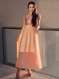 A-Line/Princess Chiffon Sequin Scoop Sleeveless Ankle-Length Junior/Girls Bridesmaid Dresses TPP0005882