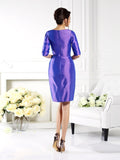 Sheath/Column Bateau 1/2 Sleeves Short Taffeta Mother of the Bride Dresses TPP0007407