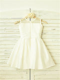 A-line/Princess Scoop Sleeveless Hand-made Flower Tea-Length Chiffon Flower Girl Dresses TPP0007867