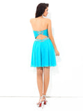 A-Line/Princess Sweetheart Pleats Sleeveless Short Chiffon Cocktail Dresses TPP0008320